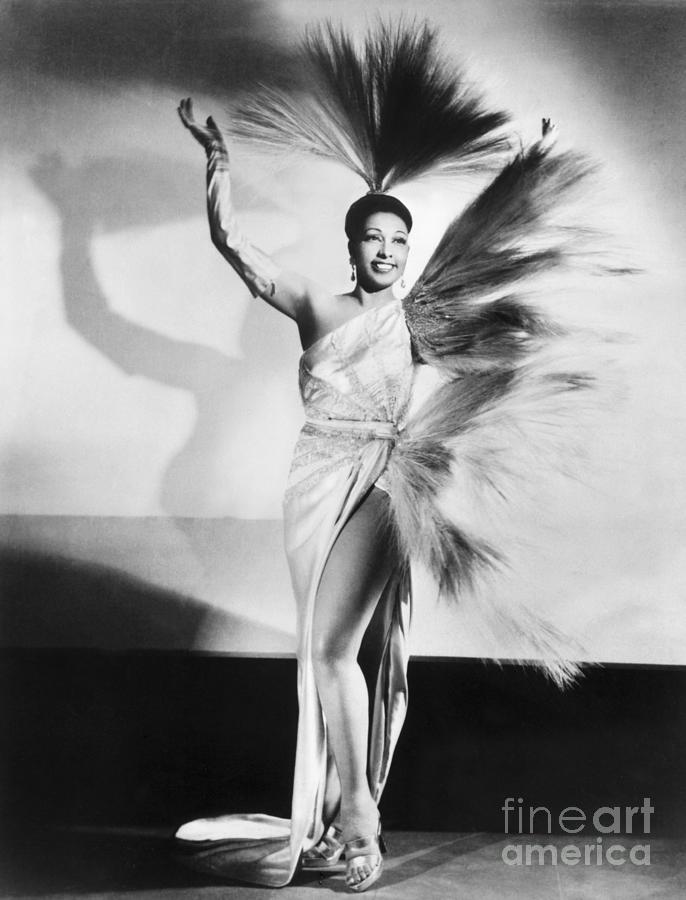 Josephine Baker In Feathered Gown Photograph by Bettmann