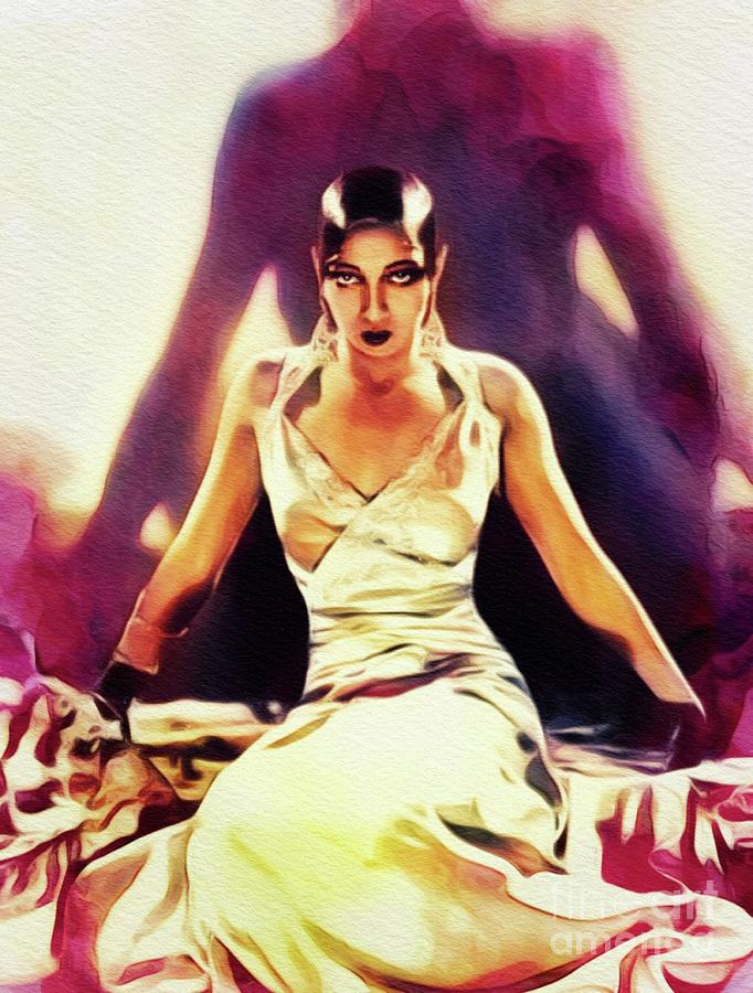 Hollywood Painting - Josephine Baker, Vintage Entertainer, Activist and Resistance Agent by Esoterica Art Agency