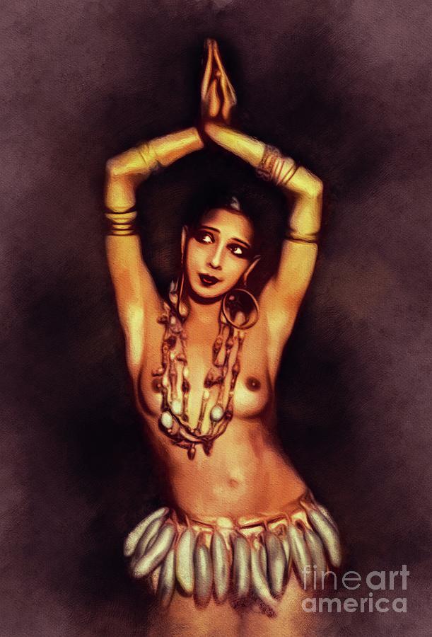 Music Painting - Josephine Baker, Vintage Entertainer by Esoterica Art Agency