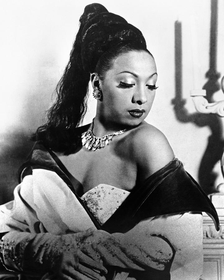 Black And White Photograph - Josephine Baker With Eyes Closed by Globe Photos