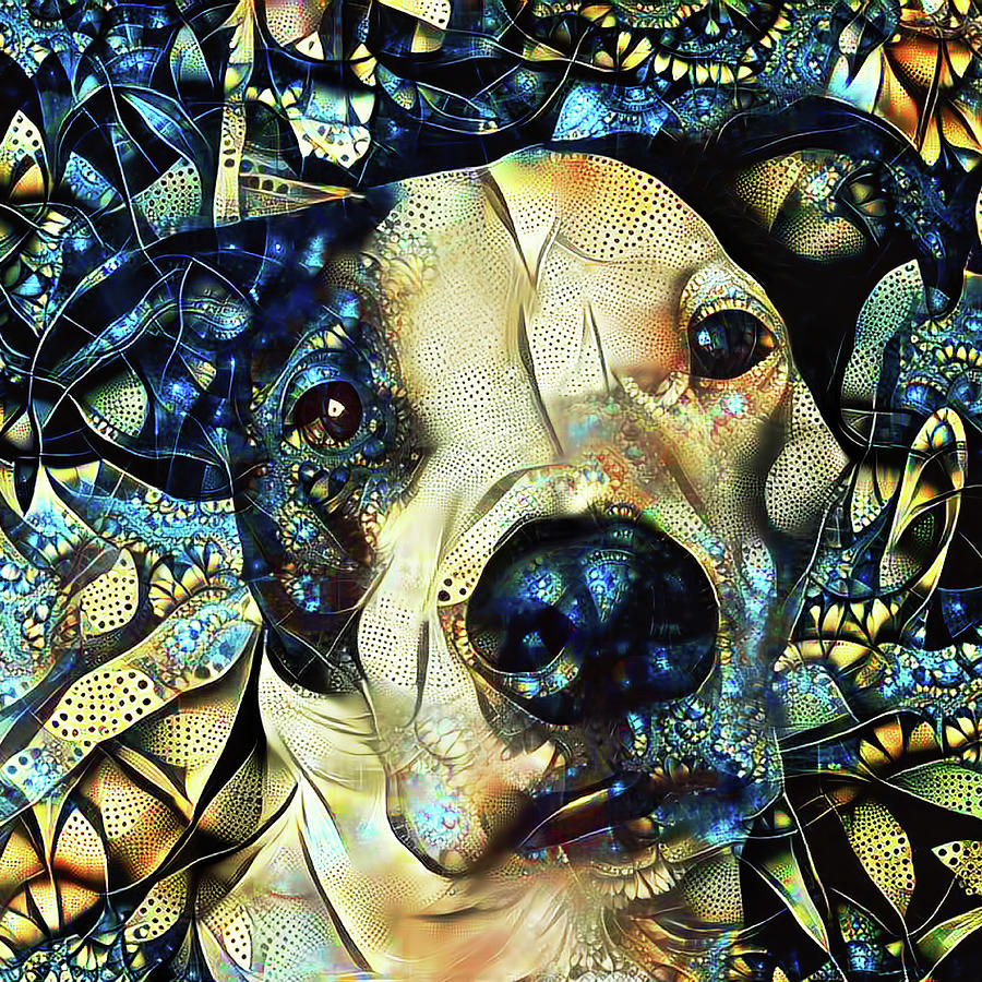 Joshua the Staffordshire Terrier Great Dane Cross Digital Art by Peggy Collins