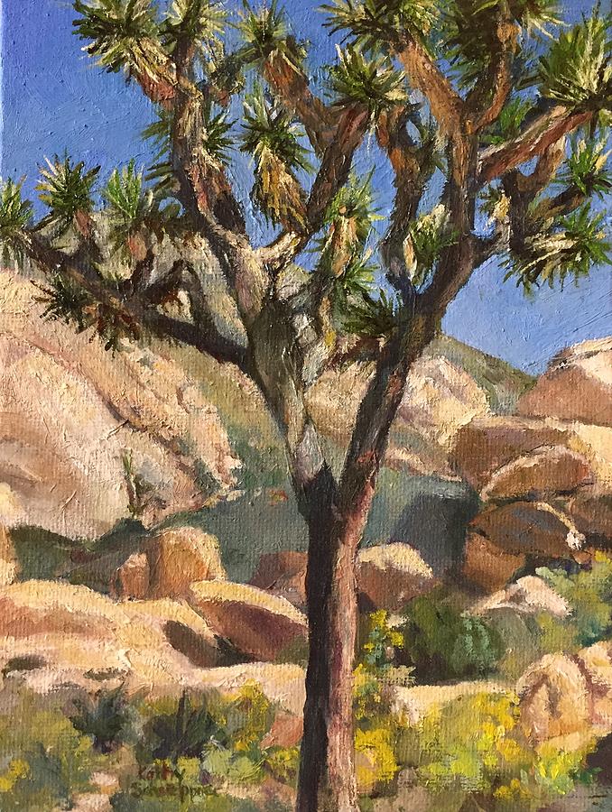 Joshua Tree Scene Painting By Kathy Schoeppner