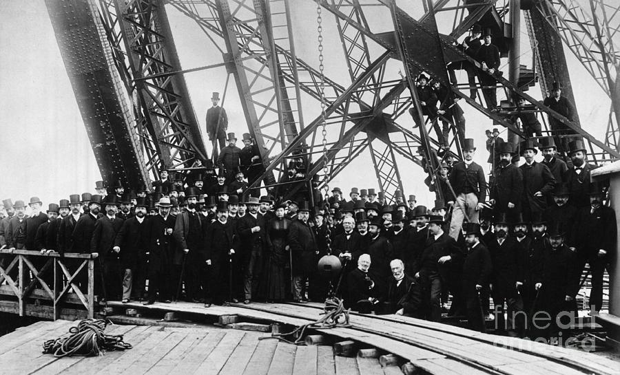 Journalists Touring Eiffel Tower Photograph by Bettmann