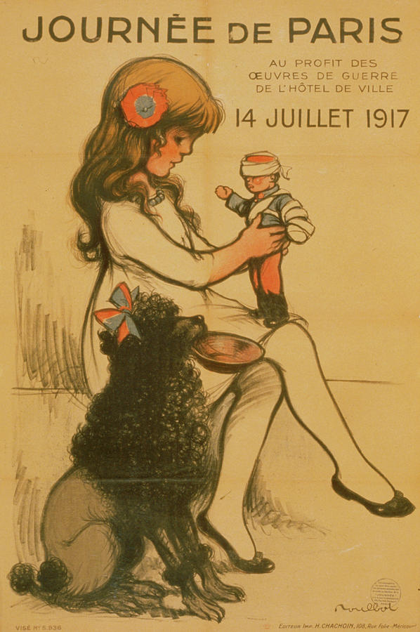 Journe de Paris . . . 14 Juillet 1917;  Paris Day . . . July 14, 1917. Painting by 