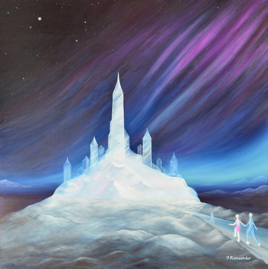 Journey To The Enchanting Ice Fortress Painting by Torrence Ramsundar