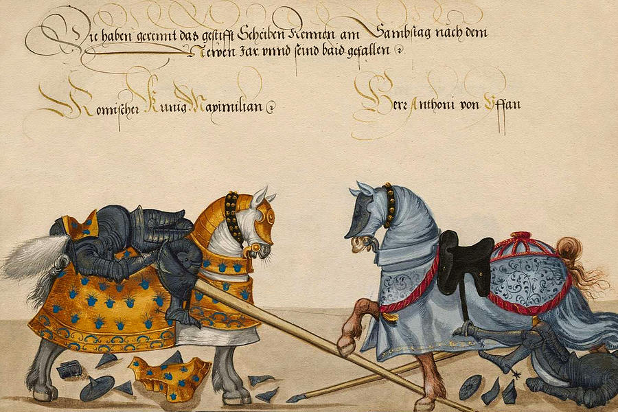 medieval art knight joust