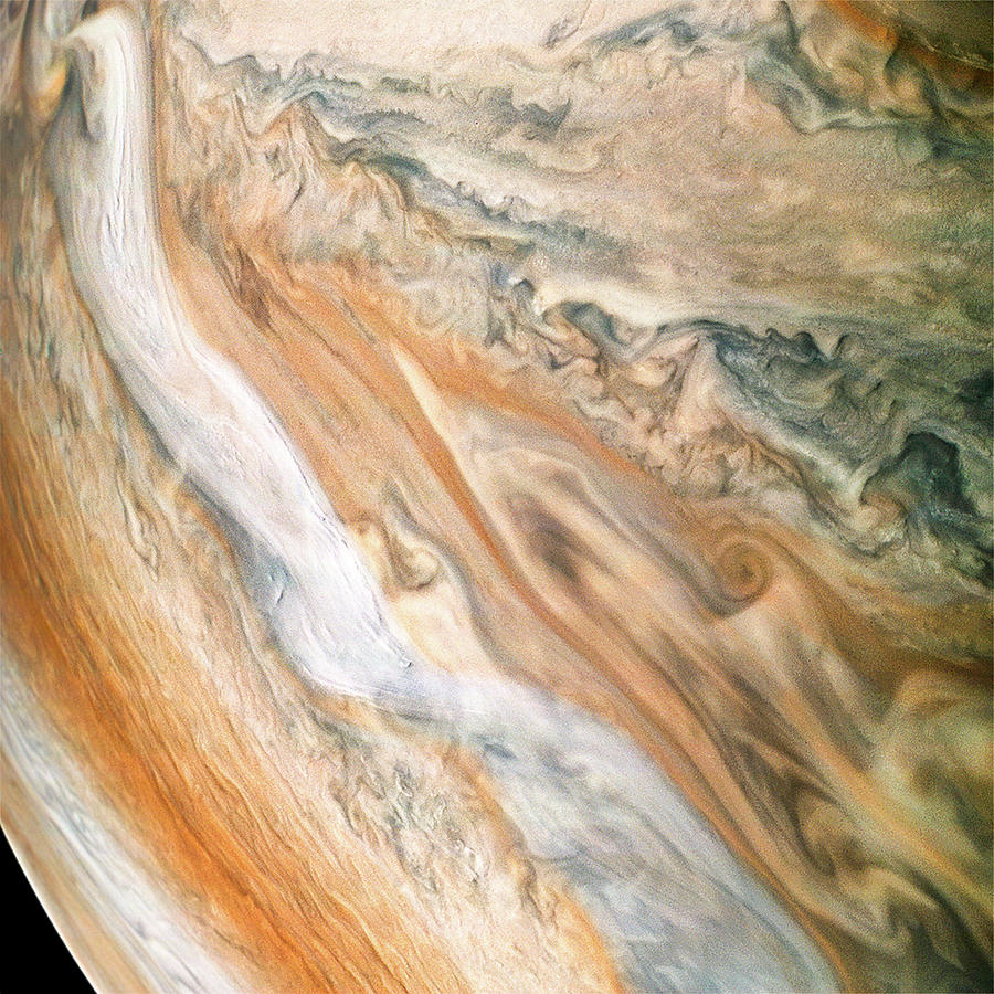 Jupiter Photograph - Jovian Jet Stream by Nasa Jupiter Photograph - Jovian Jet Stream by Nasa