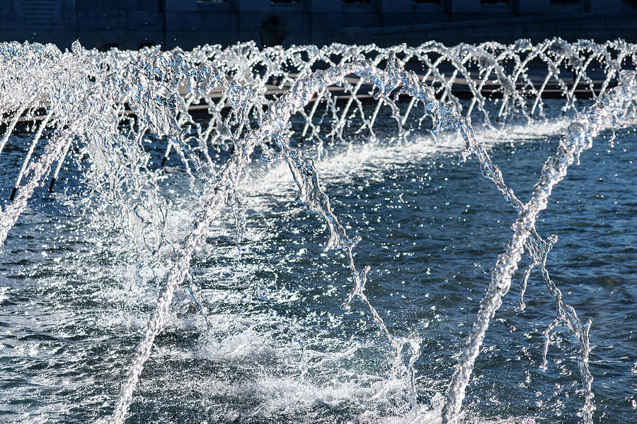 Joy and Splash - Fountain Rhythms in Brilliant Sunshine Photograph by Georgia Mizuleva