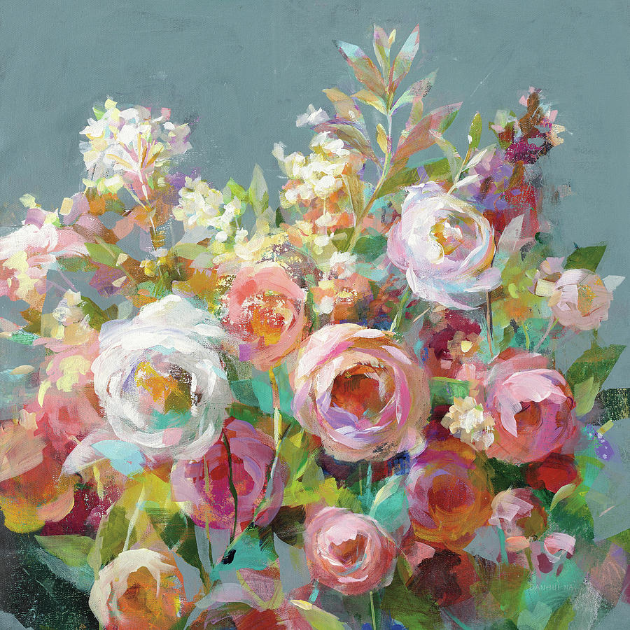 Flower Painting - Joy Of The Garden Square II by Danhui Nai