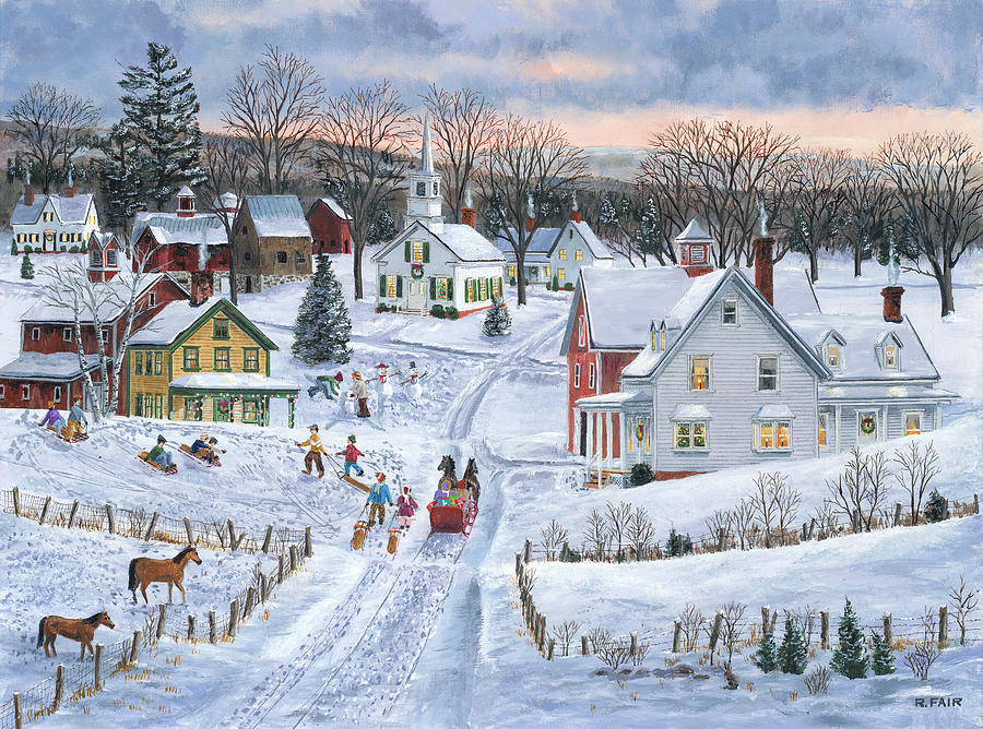 Winter Painting - Joyful Season by Bob Fair
