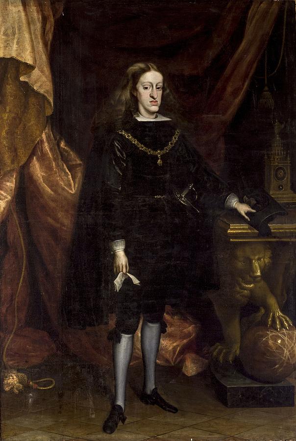 Juan Carreno de Miranda / Portrait of Carlos II, 1677-1679, Oil on canvas, 2,08 x 1,44 m. Painting by Juan Carreno de Miranda -1614-1685-
