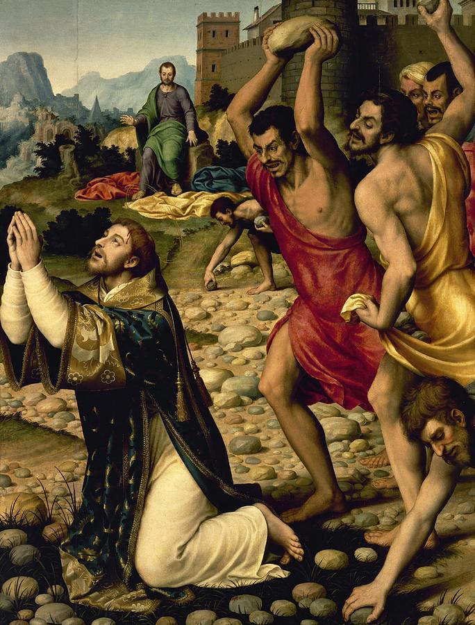 Juan de Juanes -1523-1579-. The Martyrdom of Saint Stephen. 1562. Painting by Album