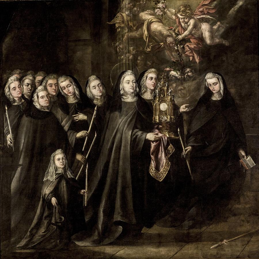 Juan de Valdes Leal / Procession of Santa Clara, 1652-1653, Painting -Oil on canvas-, 2.91 x 2.... Painting by Juan de Valdes Leal -1622-1690-