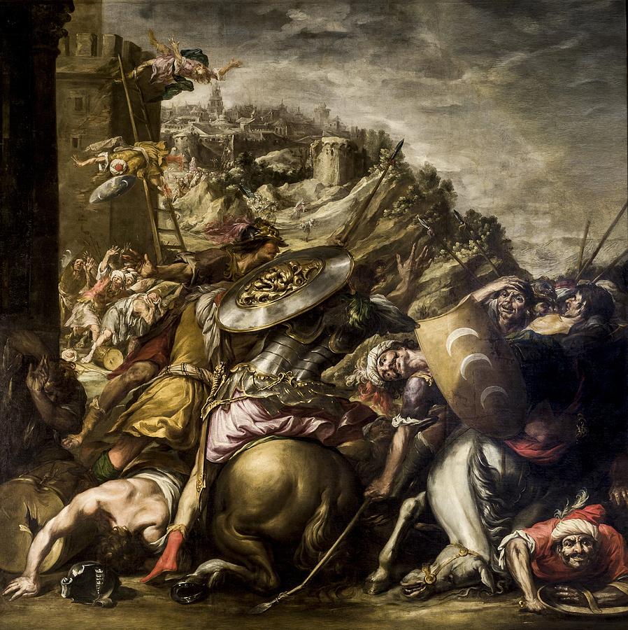 Juan de Valdes Leal / The defeat of the Saracens, 1652-1653, Oil on canvas, 1.50 x 2.25 m. Painting by Juan de Valdes Leal -1622-1690-