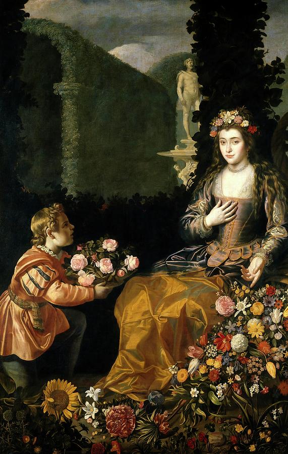 Juan van der Hamen y Leon / Offering to Flora, 1627, Spanish School. Painting by Juan van der Hamen y Leon -1596-1631-