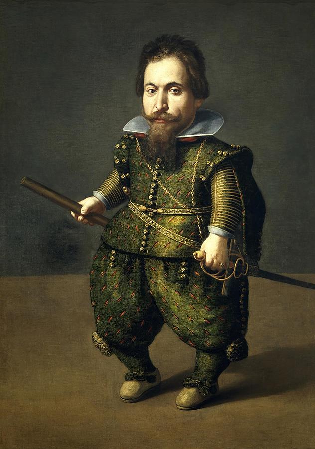 Juan van der Hamen y Leon / Portrait of a Dwarf, ca. 1626, Spanish School, Oil on canvas,. Painting by Juan van der Hamen y Leon -1596-1631-