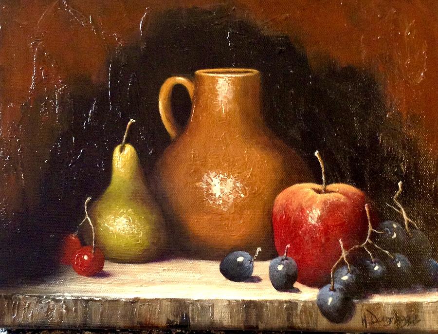 Jug with Fruit Painting by H Doug Agee - Fine Art America