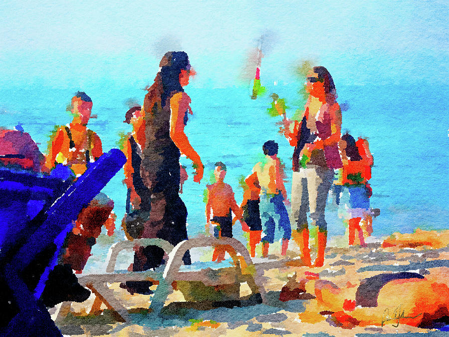 Beach Painting - Jugglers by Pamela A. Johnson