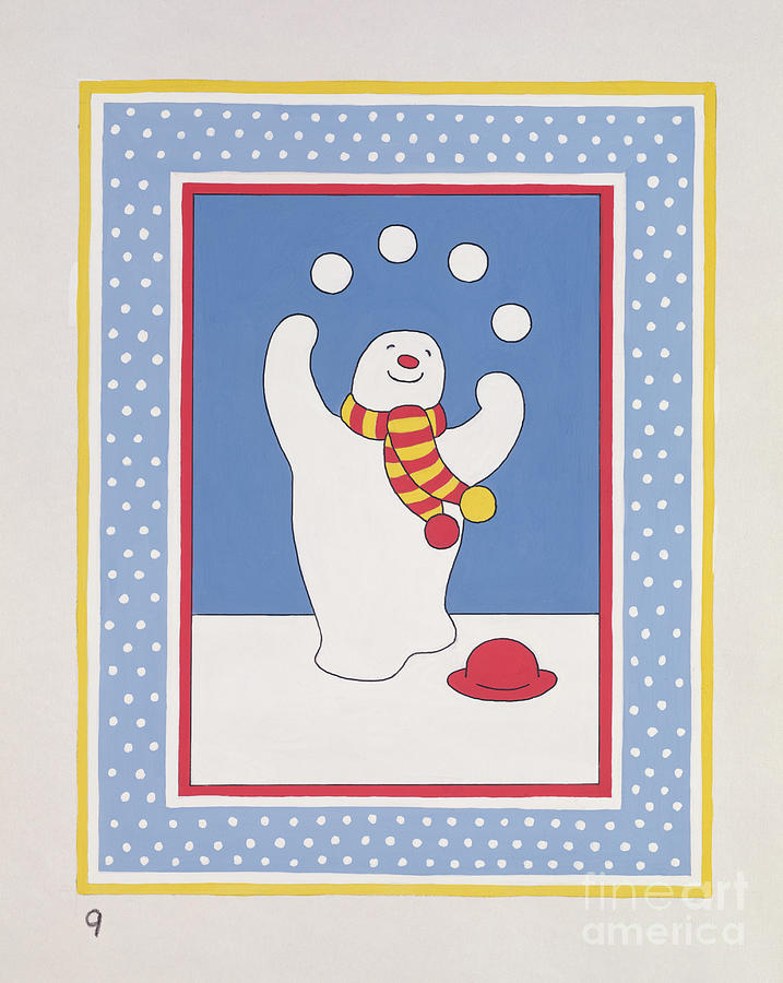 Juggling Snowman Painting by Lavinia Hamer