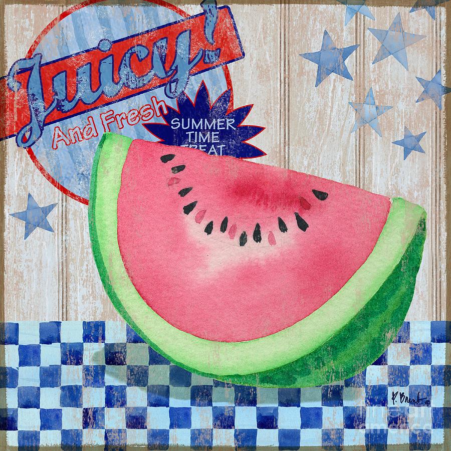 Watermelon Painting - Juicy Watermelon II by Paul Brent