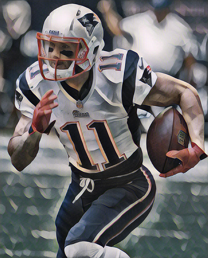 Julian Edelman NEW ENGLAND PATRIOTS PIXEL ART 4 Metal Print by Joe Hamilton  - Fine Art America