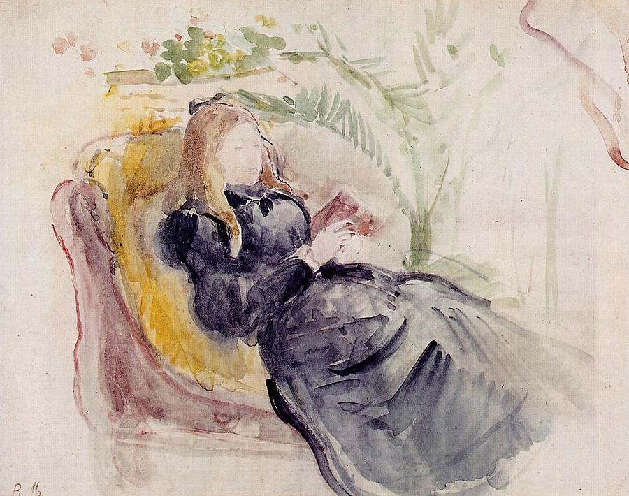 Julie Reading in a Chaise Lounge 1890 PC