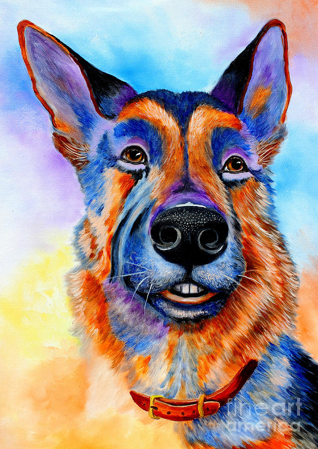 Julies Dog Painting by Pechez Sepehri