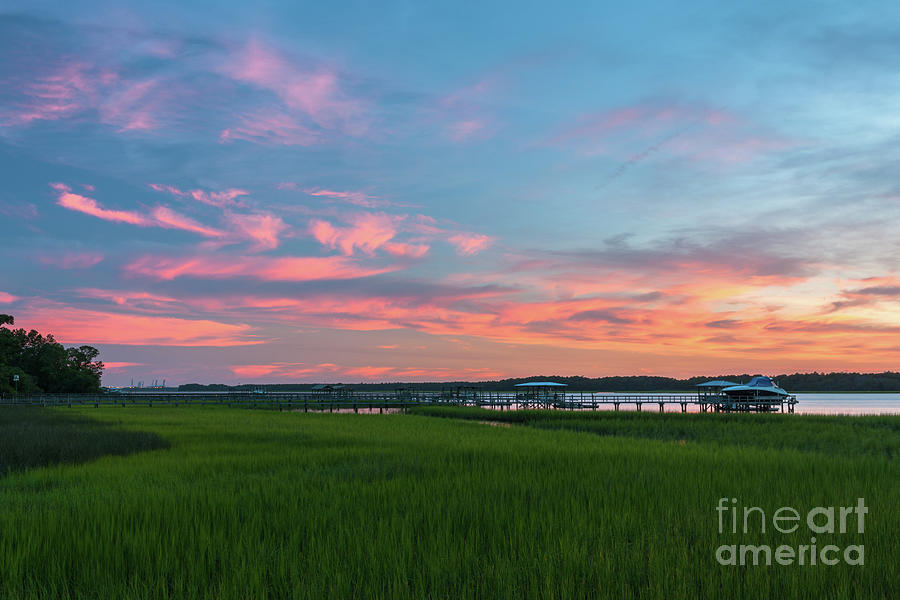 July 18, 2013 Sunset over the Wando River Photograph by Dale Powell