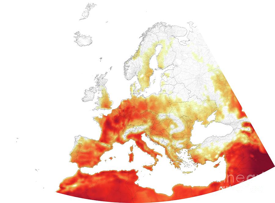 July 2019 European Heat Wave Photograph by Nasa Earth Observatory/science Photo Library