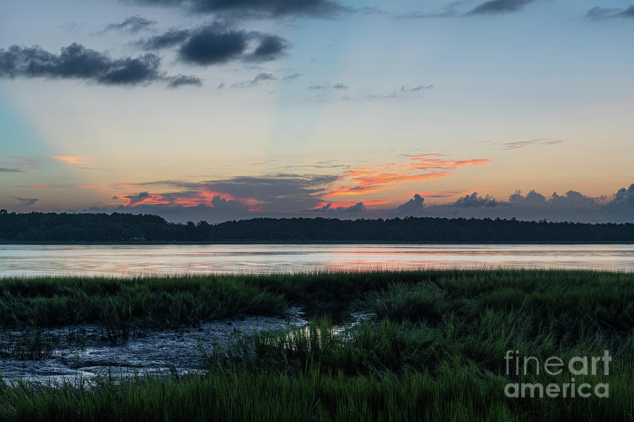 July 9 2019 Sunset - Wando River Photograph by Dale Powell