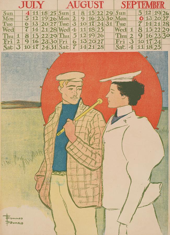 July August September 1897 Calendar Painting by Edward Penfield July August September 1897 Calendar Painting by Edward Penfield