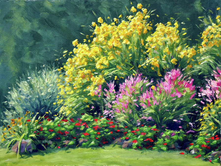 Julys Garden Painting by Rick Hansen