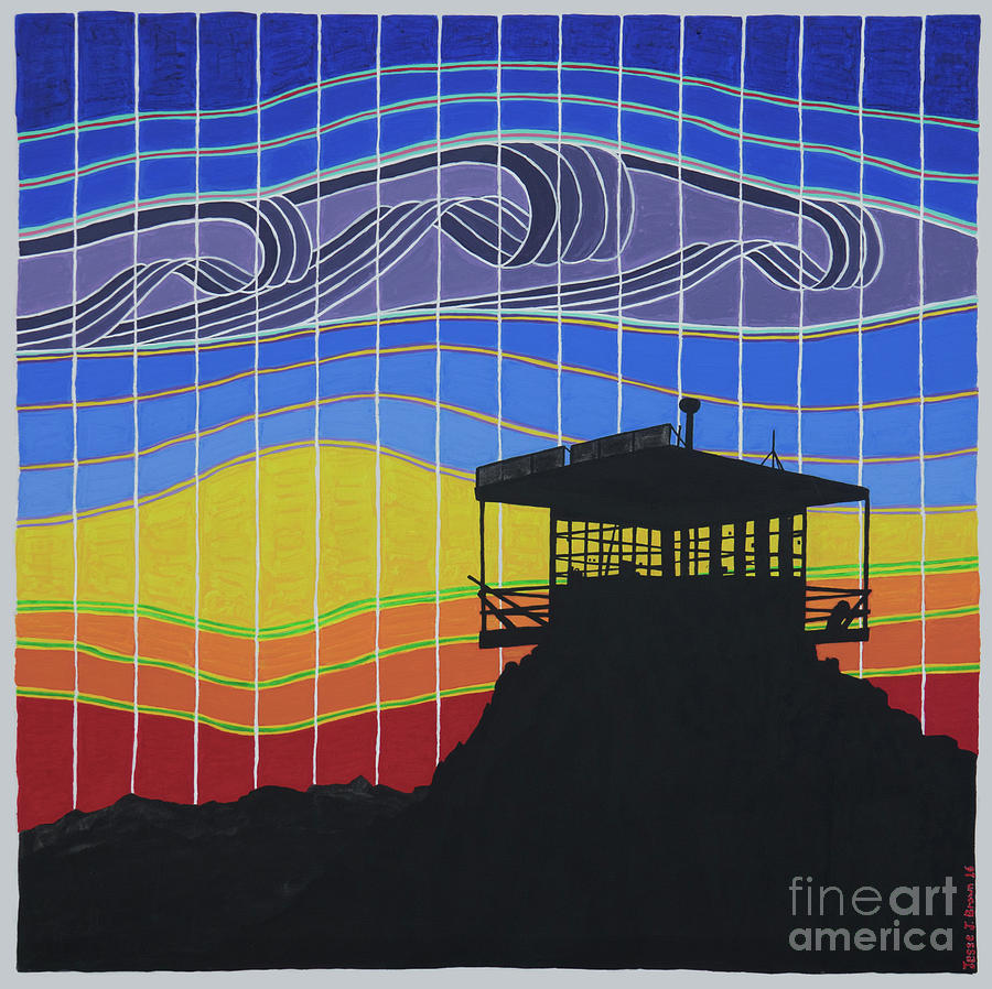 Jumbo Mountain Fire Lookout Painting by Jesse Jackson Brown