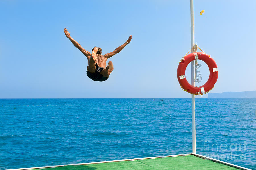 Muscular Photograph - Jump In The Blue Sea by Andrew Buckin Muscular Photograph - Jump In The Blue Sea by Andrew Buckin