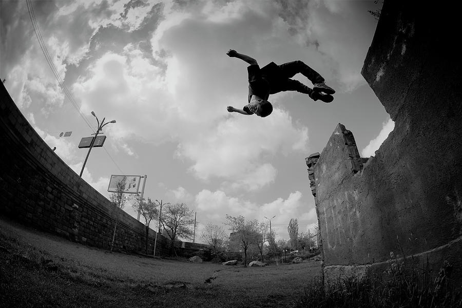 Black And White Photograph - Jumper by Suren Manvelyan