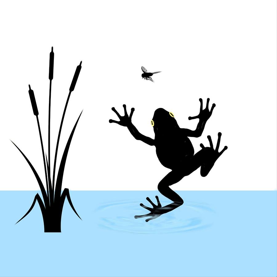 jumping frog silhouette