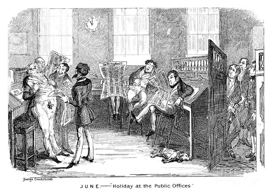 June - Holiday At The Public Offices Drawing by Print Collector