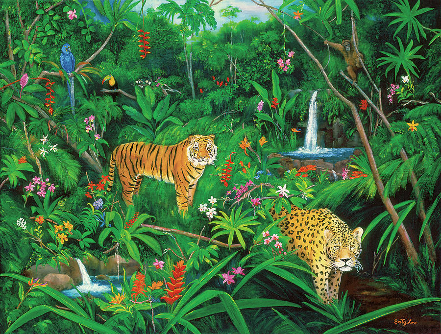 Jungle Painting - Jungle by Betty Lou