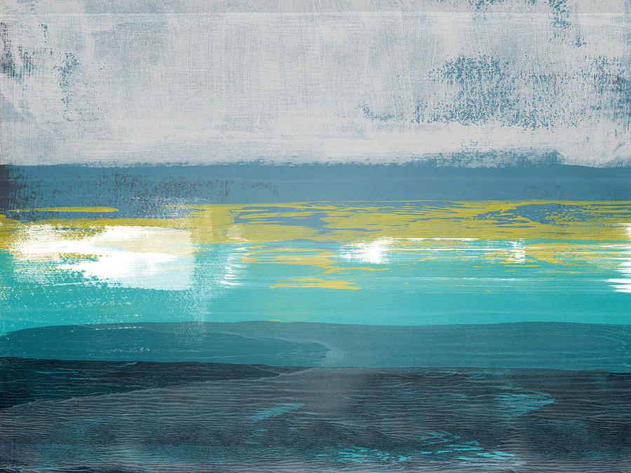 Jungle Blue Horizon Abstract Study Painting by Naxart Studio