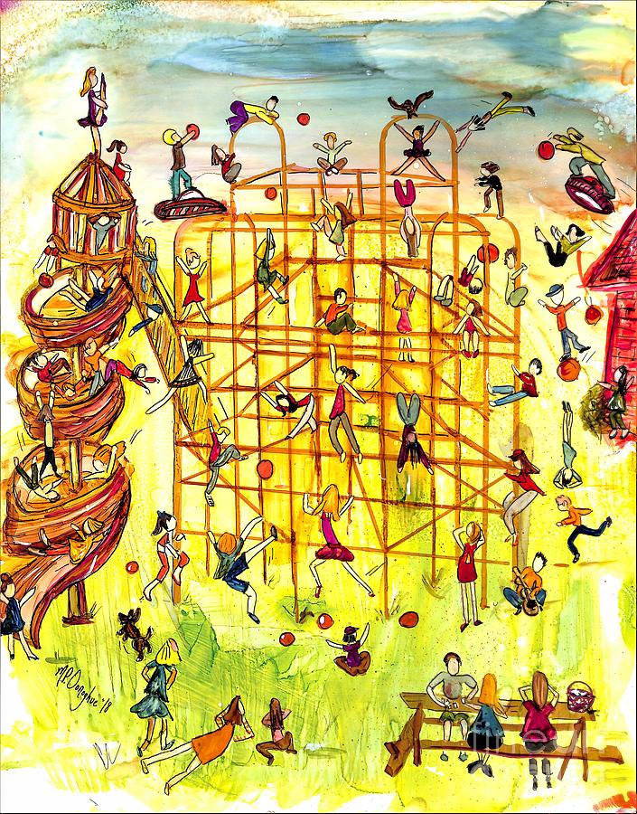 Jungle Gym Whimsy Painting by Patty Donoghue