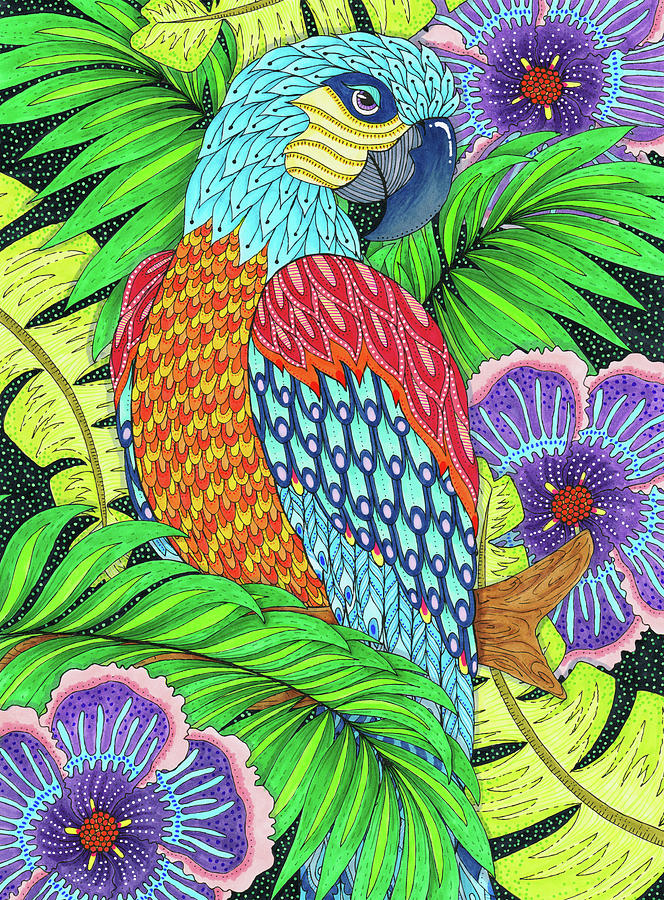 Animal Digital Art - Jungle Parrot by Hello Angel