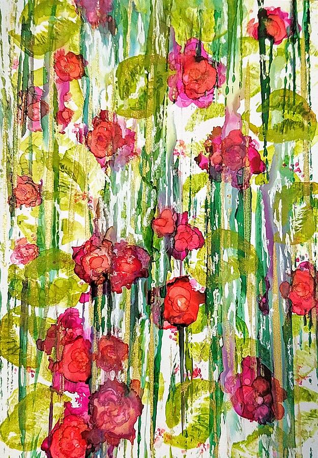 Jungle Roses Mixed Media by Holly Winn Willner