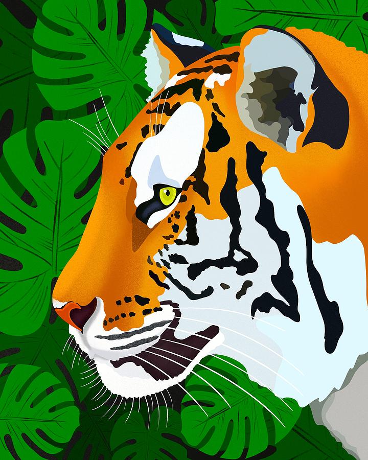 Jungle Tiger Digital Art By Nicole Wilson Pixels