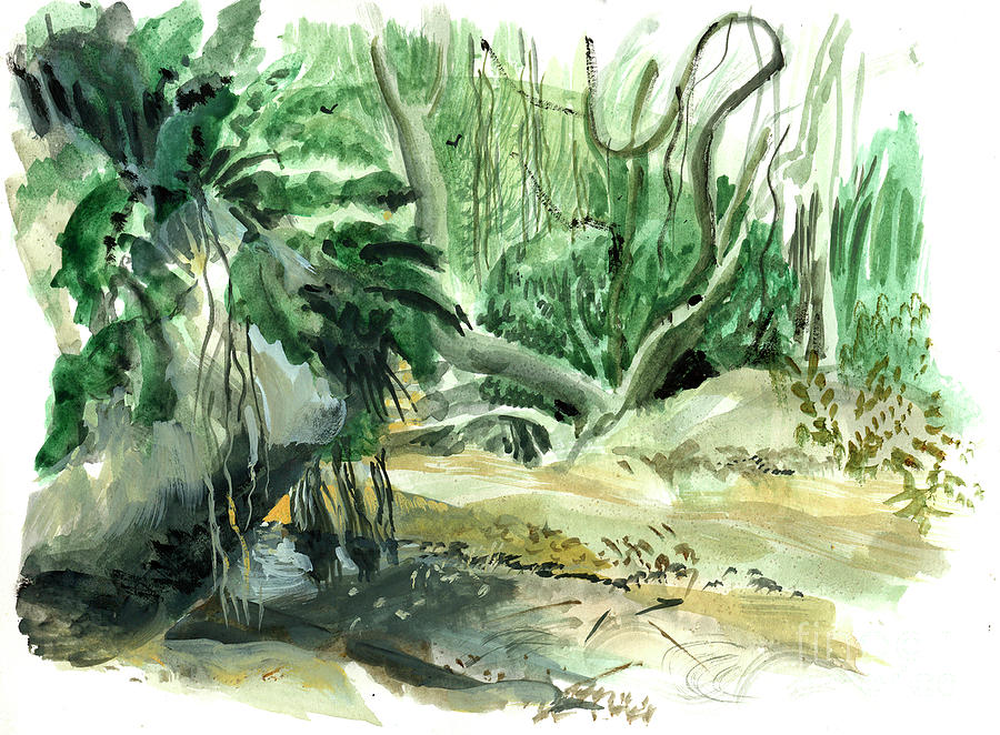 Jungle: Tyrona, Colombia, 2008 Painting by Mary Kuper