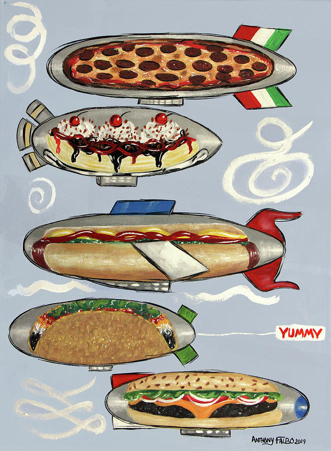 Junk Food Blimps Painting by Anthony Falbo