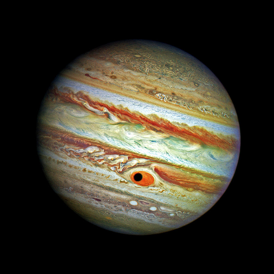 Jupiter and GanyMead Shadow Outer Space Image Photograph by Bill Swartwout