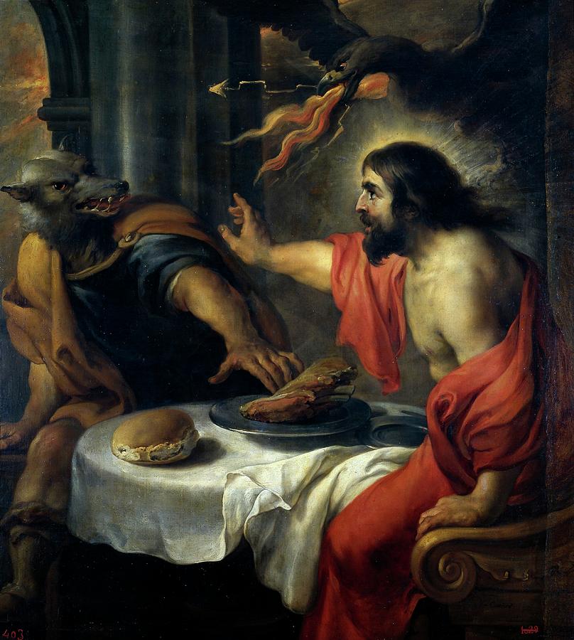 Jupiter and Lycaon, 17th century, Flemish School, Oil on canvas, 120 cm x 115 cm... Painting by Jan Cossiers -1600-1671-