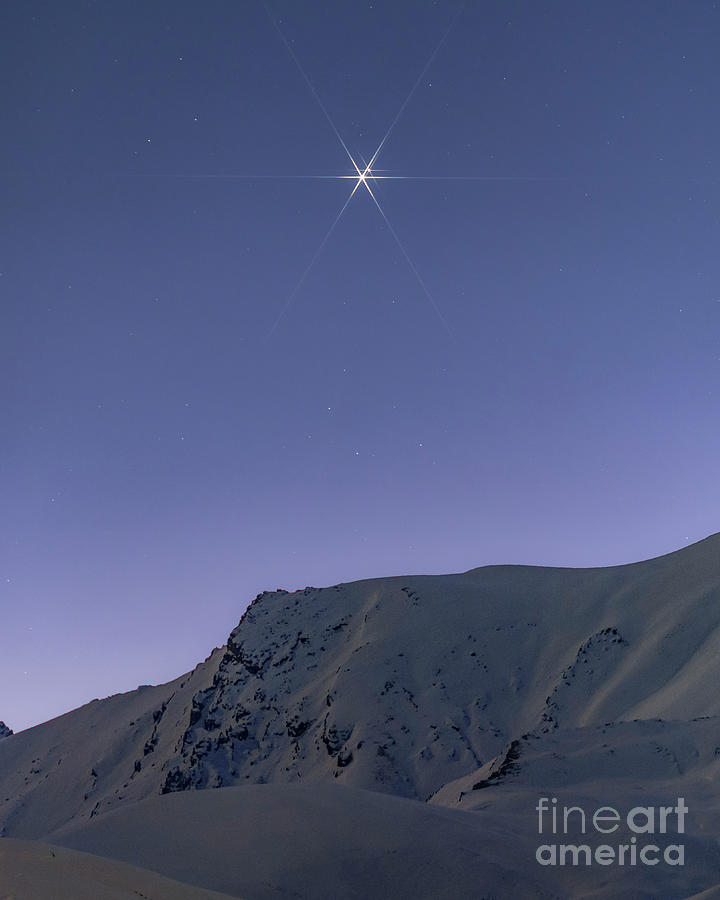 Jupiter And Saturn Great Conjunction Over Alborz Mountains Photograph by Amirreza Kamkar / Science Photo Library