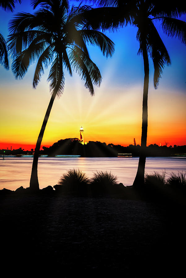 Jupiter Inlet Lighthouse at Sunset Photograph by Michael White