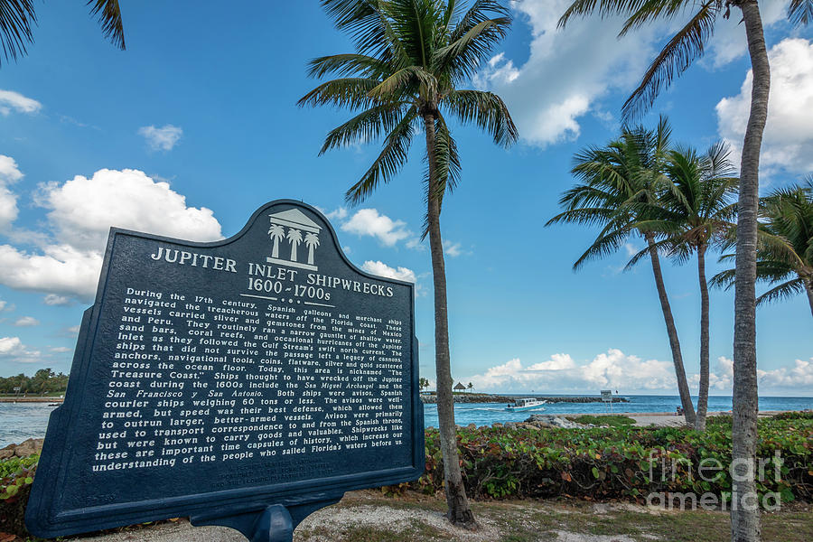 Jupiter Inlet With Shipwreck Sign Photograph
